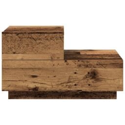 Berkfield Home Bedside Cabinet with LED Lights Old Wood 100x36x49 cm in Brown - Size: 100 x 36 x 49 cm - thumbnail 6