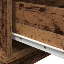 Berkfield Home Bedside Cabinet with LED Lights Old Wood 100x36x49 cm in Brown - Size: 100 x 36 x 49 cm - thumbnail 9