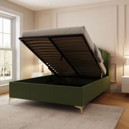 GFW Pettine End Lift Ottoman Storage Bed in Grey - Size: King - thumbnail 3