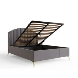 GFW Pettine End Lift Ottoman Storage Bed in Grey - Size: King - thumbnail 7