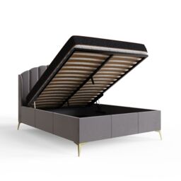 GFW Pettine End Lift Ottoman Storage Bed in Grey - Size: King - thumbnail 8