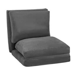 EONLION grey Bean Bag Bed Folding Sofa 4-in-1 Floor Couch in Dark Grey - Size: 100 cm - thumbnail 3