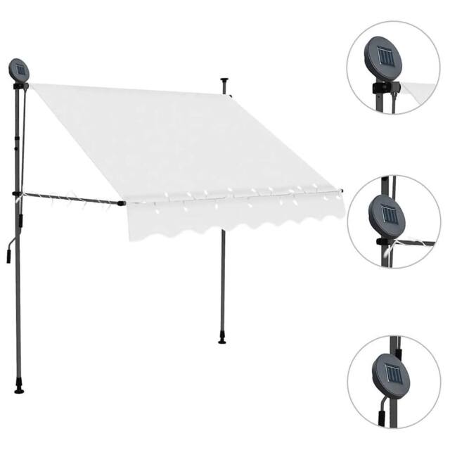 Berkfield Home Manual Retractable Awning with LED 200 cm Cream - image 1