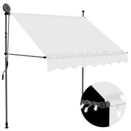Berkfield Home Manual Retractable Awning with LED 200 cm Cream - thumbnail 2