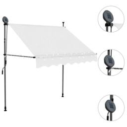 Berkfield Home Manual Retractable Awning with LED 200 cm Cream - thumbnail 1