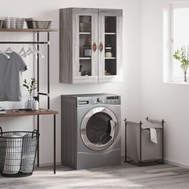 Berkfield Home Wall Mounted Cabinet Grey Sonoma 69.5x34x90 cm - image 1