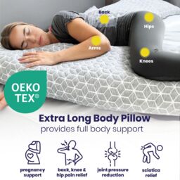 Brightr Sleep Hug Best Full Length Body Pillow for Back & Hips in Grey - thumbnail 2