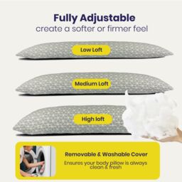 Brightr Sleep Hug Best Full Length Body Pillow for Back & Hips in Grey - thumbnail 3