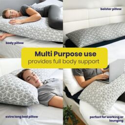 Brightr Sleep Hug Best Full Length Body Pillow for Back & Hips in Grey - thumbnail 4