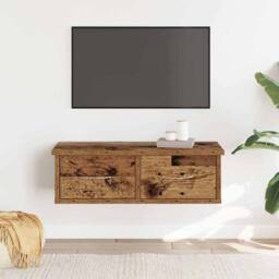 Berkfield Home Wall Cabinet Old Wood 60x26x18.5 cm Engineered Wood in Brown - thumbnail 1