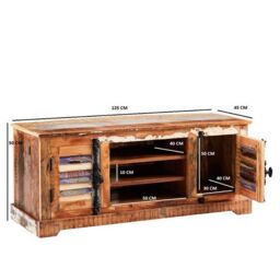 Indian Hub Coastal TV Cabinet - Wood - L45 x W125 x H52 cm in Brown - thumbnail 4