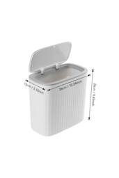 Living and Home 13L/8L Press-to-Open Corner Hanging Trash Bin Bathroom Dustbin Rubbish Bin in White - Size: Medium - thumbnail 7