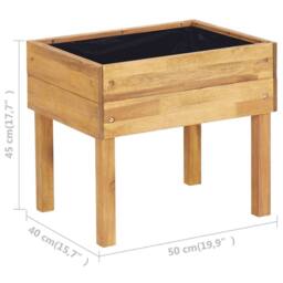 Berkfield Home Raised Garden Planter 50x40x45 cm Solid Acacia Wood in Brown - Size: 50 x 40 x 45 cm - thumbnail 7