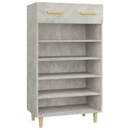 Berkfield Home Shoe Cabinet Concrete Grey 60x35x105 cm Engineered Wood - Size: 60 x 35 x 105 cm - thumbnail 2