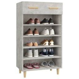 Berkfield Home Shoe Cabinet Concrete Grey 60x35x105 cm Engineered Wood - Size: 60 x 35 x 105 cm - thumbnail 4