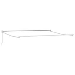 Berkfield Home Manual Retractable Awning Green & White 400x350 cm - thumbnail 5