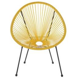 Wyld and Coco Set of 2 Yellow PE Rattan Papasan Chairs Modern Outdoor Garden - thumbnail 5