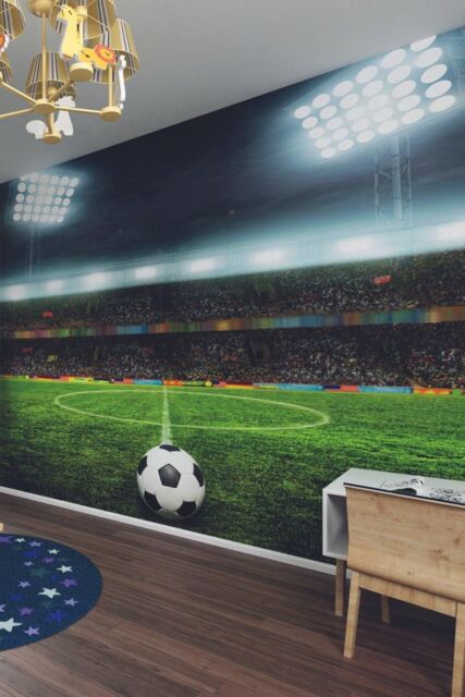 Origin Murals Football Stadium Green Wall Mural - Size: W350 cm x H280 cm - image 1