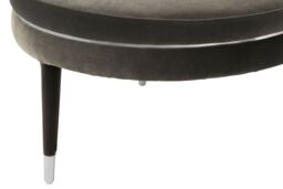Orsina Black Velvet Footstool With Gold Stainless Steel Trim, Footrest With Rubberwood Feet, Modern Fabric Pouffe - thumbnail 5