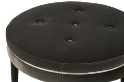 Orsina Black Velvet Footstool With Gold Stainless Steel Trim, Footrest With Rubberwood Feet, Modern Fabric Pouffe - thumbnail 4