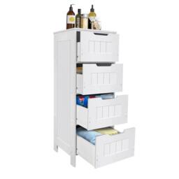 Nordara White PVC 4-Drawer Bathroom Storage Cabinet - thumbnail 3