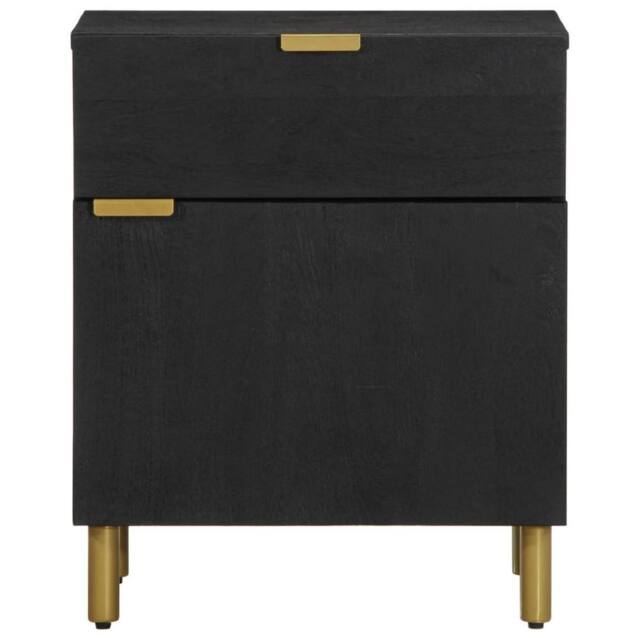 Berkfield Home Classic Bedside Cabinet Black 50x33x60 cm Engineered Wood - Size: 50 x 33 x 60 cm - image 1