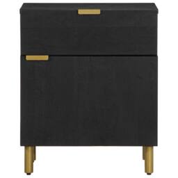 Berkfield Home Classic Bedside Cabinet Black 50x33x60 cm Engineered Wood - Size: 50 x 33 x 60 cm - thumbnail 1