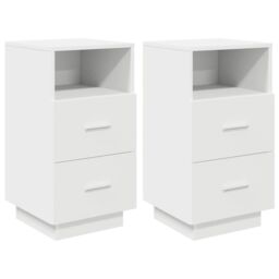 Berkfield Home Bedside Cabinets 2 pcs with 2 Drawers White 36x36x68 cm - Size: 36 x 36 x 68 cm - thumbnail 2