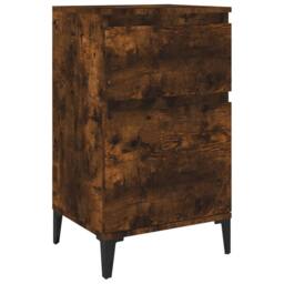 Berkfield Home Elegant Bedside Cabinet Smoked Oak 40x35x70 cm in Brown - Size: 40 x 35 x 70 cm - thumbnail 3