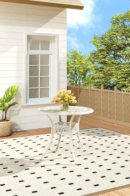 Living and Home Round Cast Aluminum Garden Bistro Dining Table in Beige - image 1