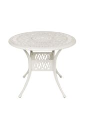 Living and Home Round Cast Aluminum Garden Bistro Dining Table in Beige - thumbnail 4
