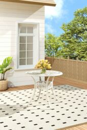 Living and Home Round Cast Aluminum Garden Bistro Dining Table in Beige - thumbnail 1