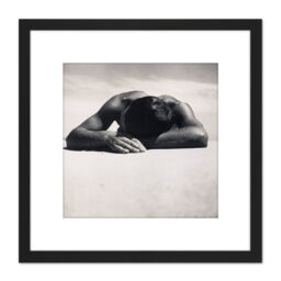 Artery8 Max Dupain Sunbaker 8X8 Inch Square Wooden Framed Wall Art Print Picture with Mount in Black - thumbnail 1