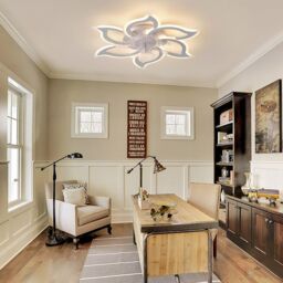 Garwarm 7 Blade Dimmable Led Reversable Ceiling Fan 83cm in White - thumbnail 4