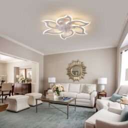 Garwarm 7 Blade Dimmable Led Reversable Ceiling Fan 83cm in White - thumbnail 2