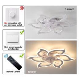 Garwarm 7 Blade Dimmable Led Reversable Ceiling Fan 83cm in White - thumbnail 8