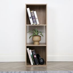 Home Garden Direct Jane - 3x1 Bookcase - Cube storage boxes (Oak) in Light Oak - Size: 1 Pack - thumbnail 1