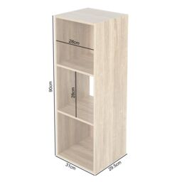 Home Garden Direct Jane - 3x1 Bookcase - Cube storage boxes (Oak) in Light Oak - Size: 1 Pack - thumbnail 5