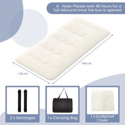 Gymax Small Double Floor Mattress Roll up Mattress Pad Tatami With Carry Bag in Beige - thumbnail 2