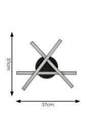 ValueLights Infinity Black 3 Arm IP44 Rated Integrated LED Ceiling Wall Light - thumbnail 6
