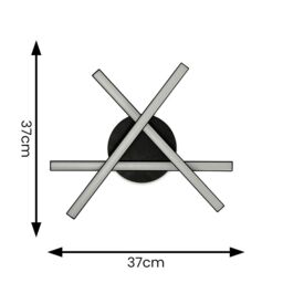 ValueLights Infinity Black 3 Arm IP44 Rated Integrated LED Ceiling Wall Light - thumbnail 9