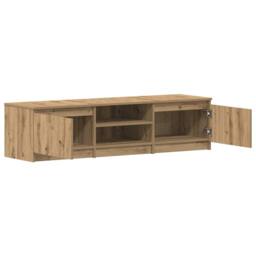 Berkfield Home TV Cabinet Artisan Oak 140x40x36 cm Engineered Wood in Brown - Size: 140 x 40 x 36 cm - thumbnail 6