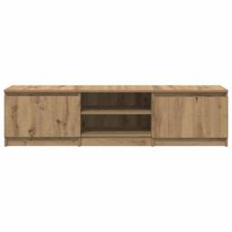 Berkfield Home TV Cabinet Artisan Oak 140x40x36 cm Engineered Wood in Brown - Size: 140 x 40 x 36 cm - thumbnail 5