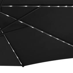 Monstershop LED Cantilever Parasol 3m With Full Fan Base - Black - thumbnail 8