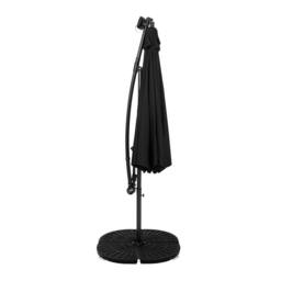 Monstershop LED Cantilever Parasol 3m With Full Fan Base - Black - thumbnail 2
