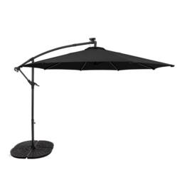 Monstershop LED Cantilever Parasol 3m With Full Fan Base - Black