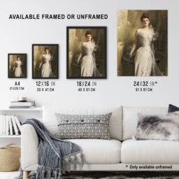 "Artery8 Lisa Colt Curtis Elegant Portrait Sargent Wall Art Poster Print in Brown - Size: W18"" x H24""" - thumbnail 3