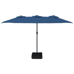 Berkfield Home Double-Head Parasol Azure Blue 449x245 cm - thumbnail 3