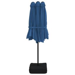 Berkfield Home Double-Head Parasol Azure Blue 449x245 cm - thumbnail 5