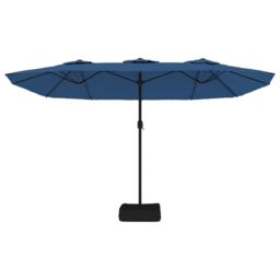 Berkfield Home Double-Head Parasol Azure Blue 449x245 cm - thumbnail 4